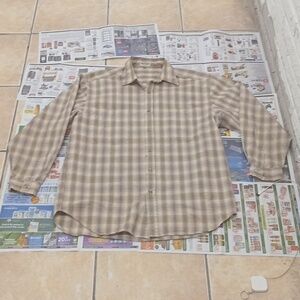 Mens Guess Jeans "American Tradition" Button down Shirt L Brown